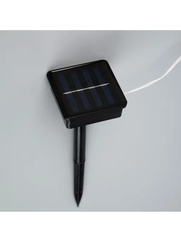 Гирлянда &laquo;Бахрома&raquo;, 3&times;0.6 м, уличная, IP44, 114 LED, 8 режимов, солнечная батарея, прозрачная нить, свечение тёплое белое