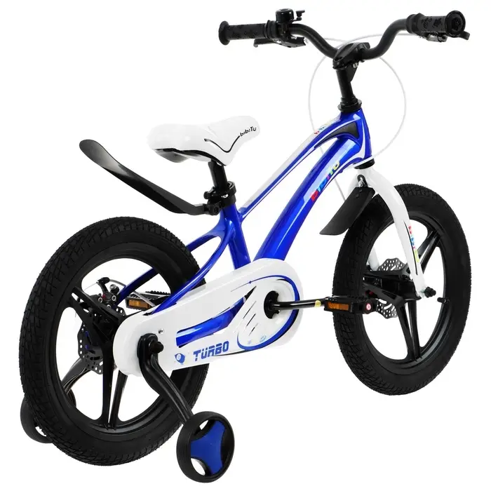 Велосипед детский BIBITU TURBO, диаметр колёс 16", со съёмными колёсами, синий