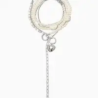 Бодичейн женская «Сердце на цепочке» с бусинами, 135 см, белый в серебре Бодичейн женская «Сердце на цепочке» с бусинами, 135 см, белый в серебре