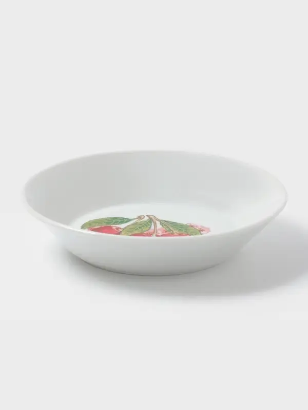 Тарелка Дулевский фарфор &laquo;Вишня&raquo;, d=14 см, фарфор, белая