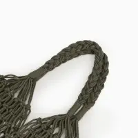 Сумка пляжная, плетёная, клетка 3.5 см, зелёная