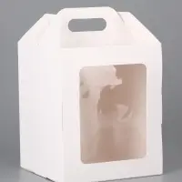 Коробка подарочная пасхальная с окном, белая, 15×15×18 см Коробка подарочная пасхальная с окном, белая, 15×15×18 см