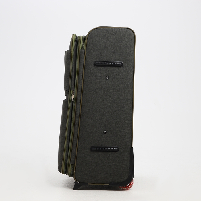 Чемодан большой 95 л (L), отдел на молнии, с расширением, кодовый замок, 3 колеса, 2 наружных кармана, цвет хаки Чемодан большой 95 л (L), отдел на молнии, с расширением, кодовый замок, 3 колеса, 2 наружных кармана, цвет хаки