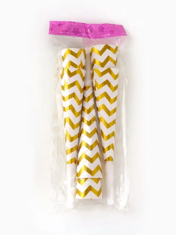 Дудка-гудок "С днем рождения", набор 6 штук