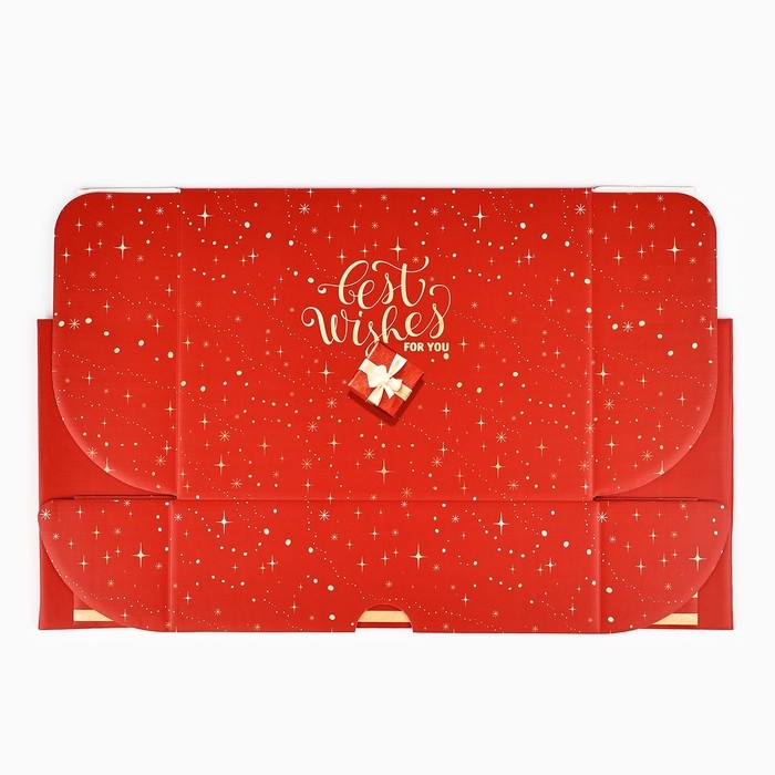 Коробка подарочная новогодняя складная «С наилучшими пожеланиями», 30.7 х 22 х 9.5 см, Новый год Коробка подарочная новогодняя складная «С наилучшими пожеланиями», 30.7 х 22 х 9.5 см, Новый год