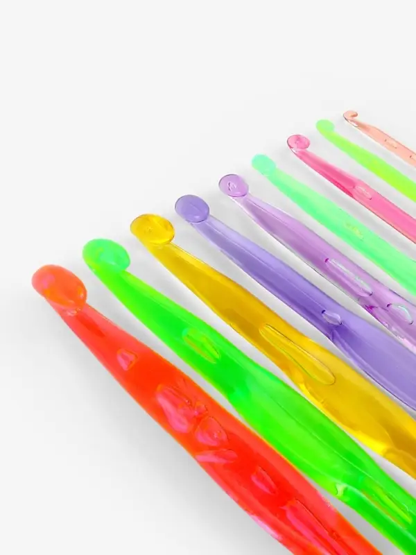 Набор крючков для вязания, d=3-12 мм, 14 см, 9 шт., разноцветный