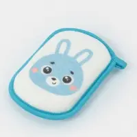 Мочалка для купания "Зайчик", 12х8 см, цвет голубой