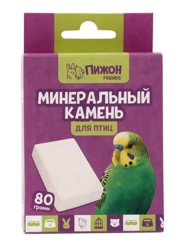 Минеральный камень для птиц &laquo;Пижон&raquo;, блок, 80 г