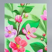 Пакет подарочный ламинированный &laquo;Весеннее признание&raquo;, зелёный, 26&times;12&times;32 см