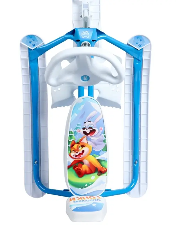 Снегокат растущий &laquo;Морозные гонки&raquo; Snow Cat, со спинкой, белый, голубой