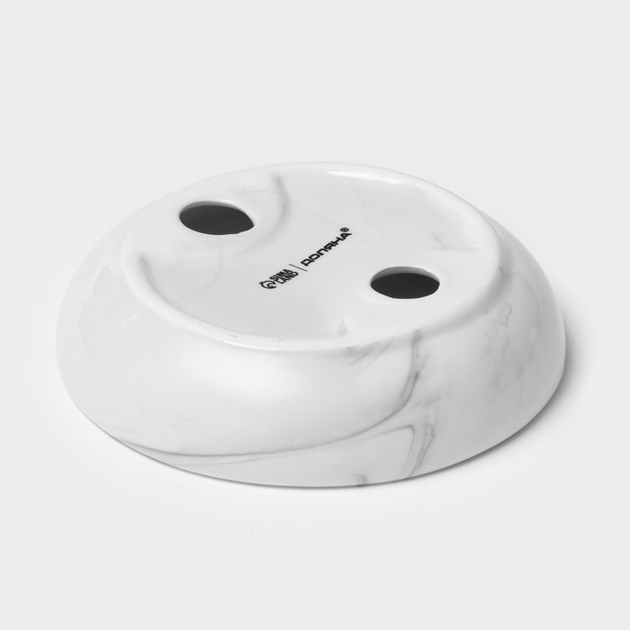 Мыльница керамическая «Розалин», цвет бело-чёрный