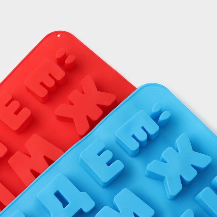 Форма для кондитерских украшений Доляна &laquo;Буквы. Алфавит русский&raquo;, силикон, 36,6&times;26,6 см, 33 ячейки (3,5&times;3 см), цвет МИКС