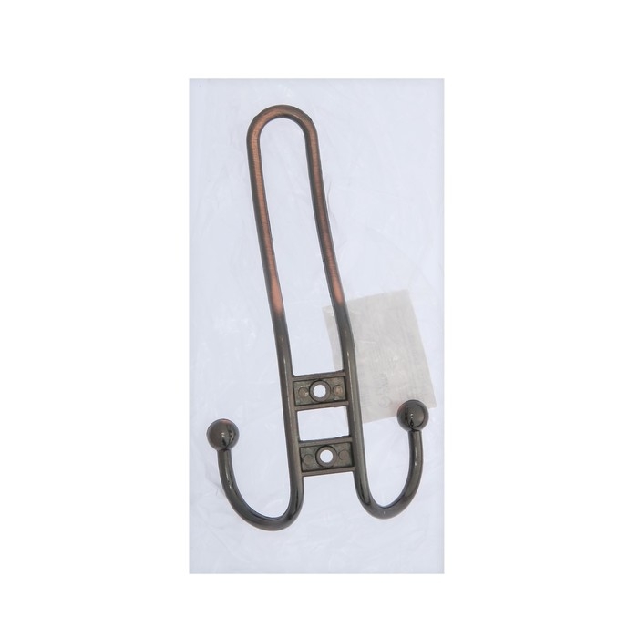 Крючок мебельный ТУНДРА TKT002, трехрожковый, медь, 4 шт TMP