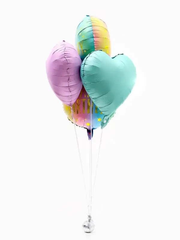 Воздушные шары фольгированны "Happy birthday", набор 5 штук