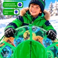 Ватрушка (тюбинг) Snow Cat &laquo;Дино роботы&raquo;, диаметр чехла 120 см, зелёная