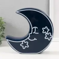 Копилка для денег &laquo;Месяц со звёздами&raquo;, керамика, синий, 20&times;5.5&times;19.8 см