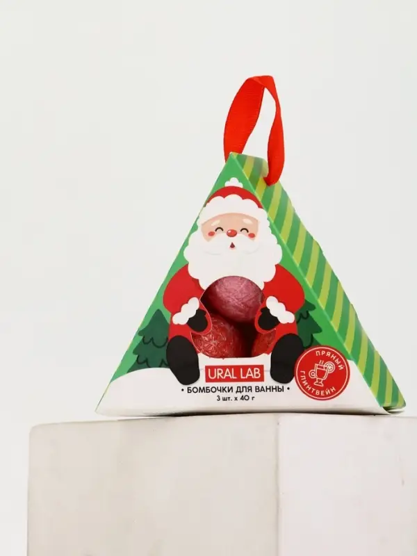 Бомбочки для ванны «Санта», набор 3 шт х 40 г, пряный глинтвейн, URAL LAB Бомбочки для ванны «Санта», набор 3 шт х 40 г, пряный глинтвейн, URAL LAB
