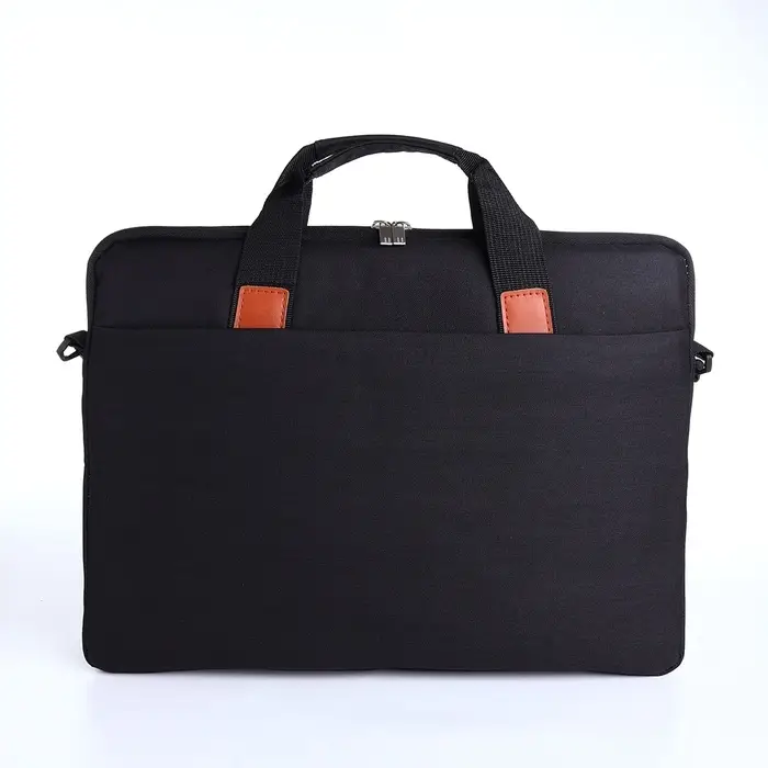 Сумка для ноутбука на молнии, наружный карман, держатель для чемодана, длинный ремень, 41&times;3&times;30 см, чёрная