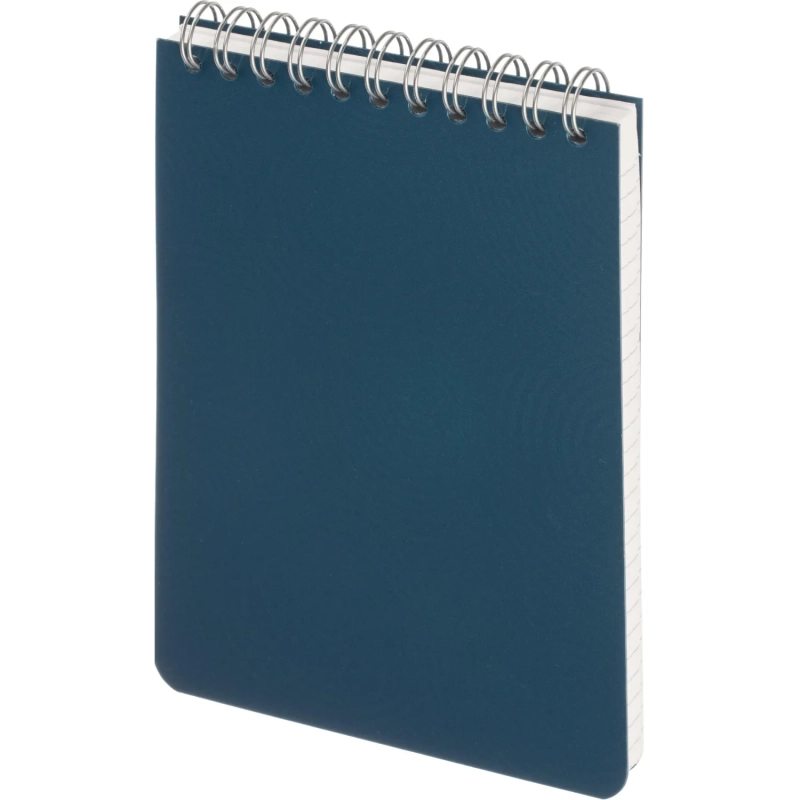 Блокнот Комус на спирали, синий, А6, 80л, клетка