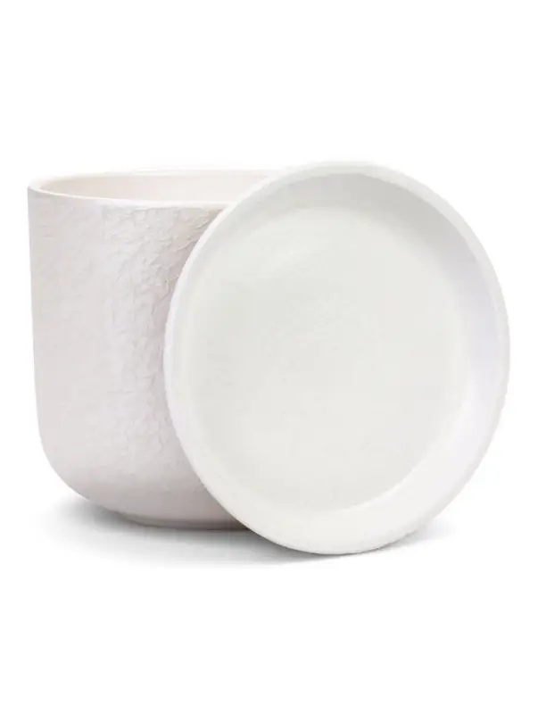 Горшок цветочный с поддоном 3 л, d18/h15,5 см белый керамика, Горшок цветочный с поддоном 3 л, d18/h15,5 см белый керамика, "Перл" (М)