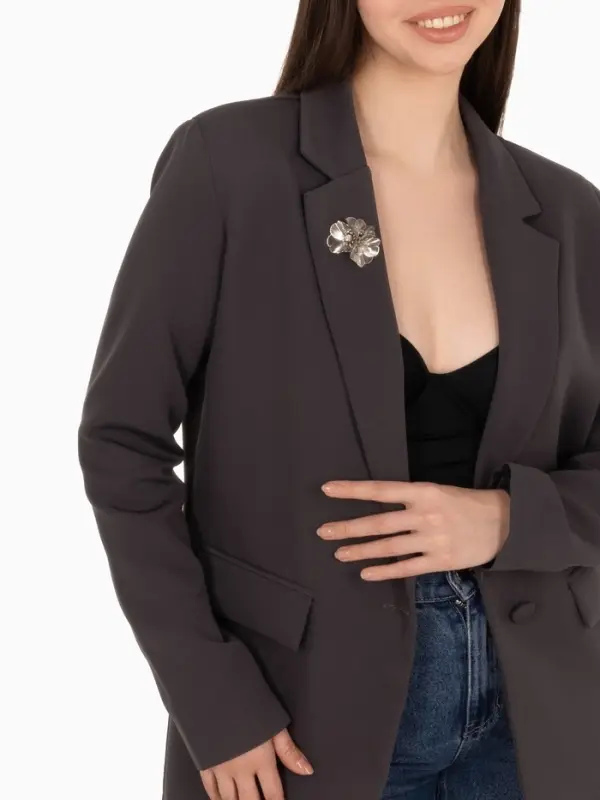 Брошь &laquo;Цветок Незабудки&raquo;, белая в серебре