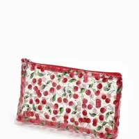 Косметичка ПВХ Вишня 25*5*15, отд на молнии,  прозрачный