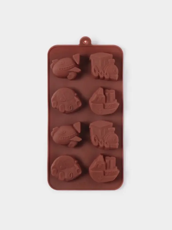 Форма для мармелада и шоколада Доляна &laquo;Машинки&raquo;, силикон, 21&times;11 см, 8 ячеек (4.3&times;3.5 см), коричневая