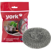 Губка-мочалка YORK из нерж.стали Мега 1шт/уп