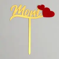 Топпер для торта «Мама» с сердцами