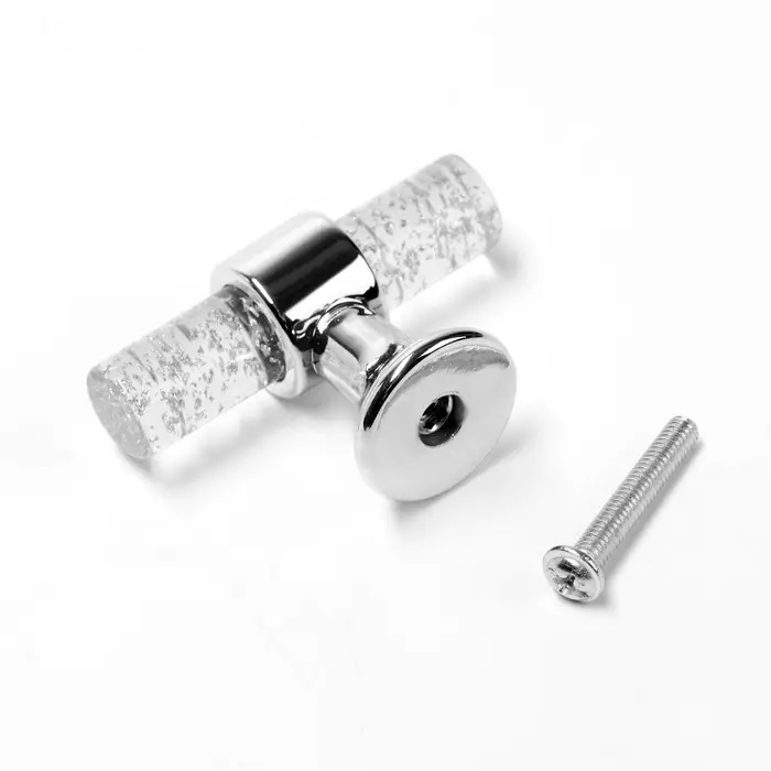 Ручка-кнопка CAPPIO PK106, d=12 мм, пластик, цвет прозрачный/хром Ручка-кнопка CAPPIO PK106, d=12 мм, пластик, цвет прозрачный/хром