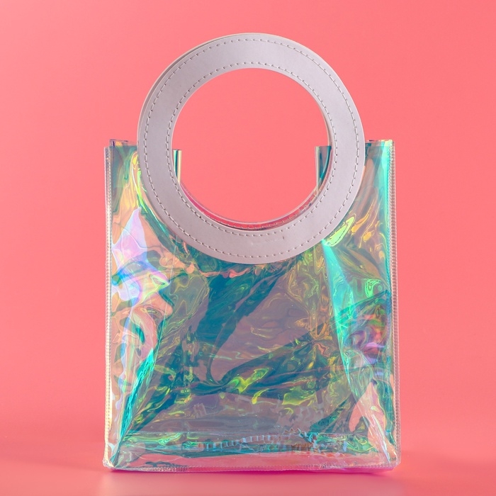 Пакет подарочный из ПВХ, белый, ирридисцентный, 20 х 18 х 10 см Пакет подарочный из ПВХ, белый, ирридисцентный, 20 х 18 х 10 см