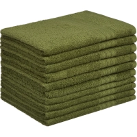 Набор полотенец махровых Luscan/бордюр 400г/м2, 40х70 оливков, 10шт/уп