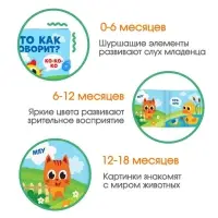 Книжка - шуршалка Крошка Я &laquo;Кто как говорит?&raquo;, 11&times;11 см, от 3 мес.