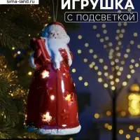 Светодиодная подвеска &laquo;Дед Мороз&raquo;, 9.6&times;5.1&times;5.1 см, 1 LED, от батареек LR44&times;3, свечение тёплое белое