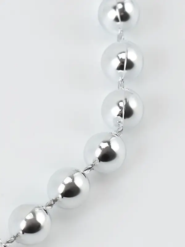 Бусы на нитях, 4 мм, 9&plusmn;1 м, цвет серебряный