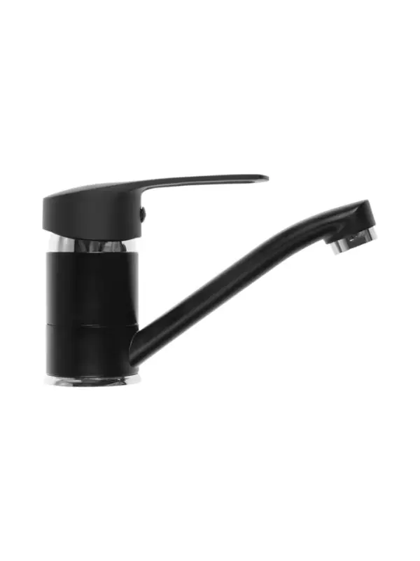 Смеситель для кухни ZEIN Z3823, однорычажный, длина излива 15 см, картридж 35 мм, черный