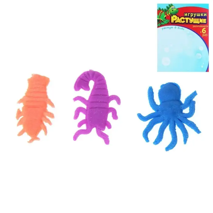 Растущие животные «Насекомые», набор 3 шт., МИКС Растущие животные «Насекомые», набор 3 шт., МИКС