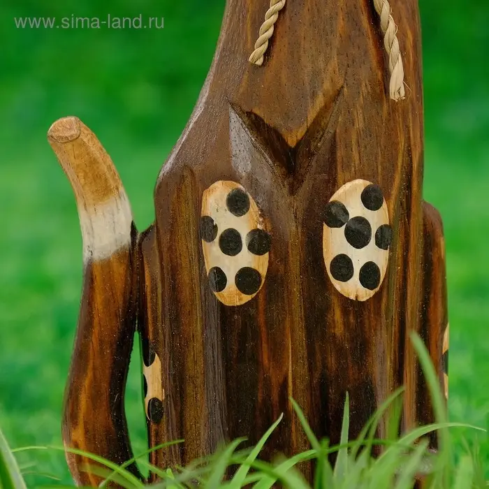 Сувенир дерево "Кошка с бантом, ушки в горошек" 30х10х3 см