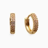 Серьги конго детские в стразах &laquo;Выбражулька&raquo;, d=1 см, белые в золоте