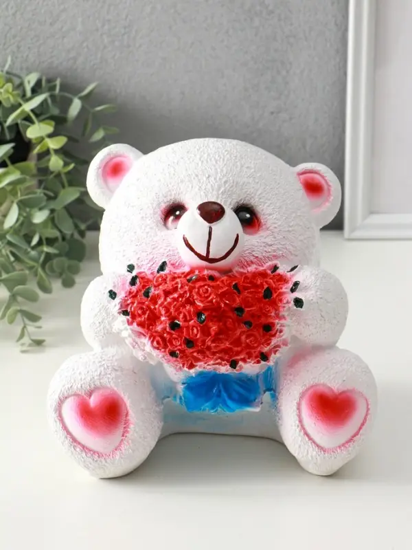 Копилка для денег &laquo;Мишка с букетом&raquo;, гипс, 19&times;20 см