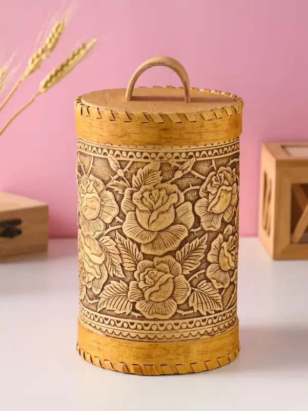 Туес &laquo;Розы&raquo;, 12х17см береста