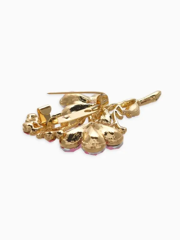 Брошь &laquo;Цветок Трилистник&raquo;, розовая в золоте