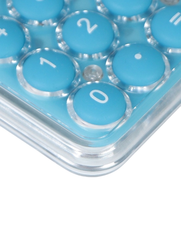 Калькулятор настольный 08-разрядный, KS-005, прозрачный корпус, синие кнопки