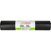 Мешки для мусора ПВД 120л 40мкм 20шт/рул черные 70х110см особо проч Акос