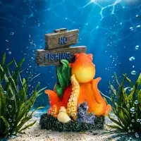 Декор для аквариума &laquo;Нет рыбалке - осьминог&raquo;, 10 см
