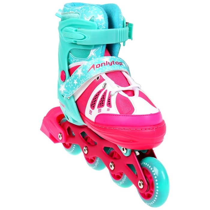 Роликовые коньки раздвижные ONLYTOP, р. 34-37, светящиеся колёса PU 64 мм Роликовые коньки раздвижные ONLYTOP, р. 34-37, светящиеся колёса PU 64 мм