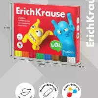 Пластилин 8 цветов, 144 г, ErichKrause "Jolly Friends", со стеком, в картонной упаковке