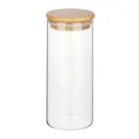 VETTA ЭКО Эллипс Банка для хранения 400мл, 15,5х6,5см, стекло, бамбук