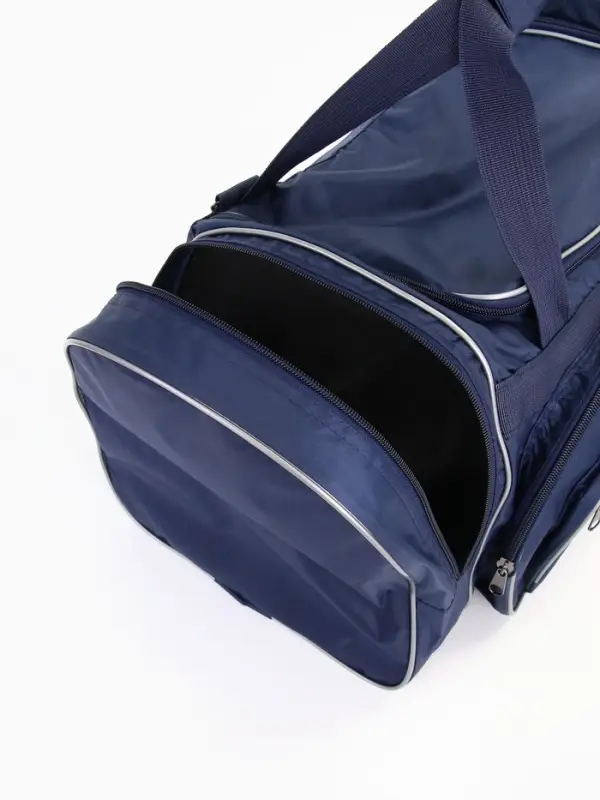 Сумка дорожная на молнии, 4 наружных кармана, длинный ремень, цвет синий Сумка дорожная на молнии, 4 наружных кармана, длинный ремень, цвет синий