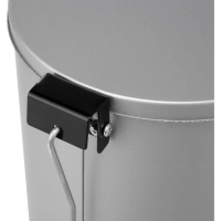 Ведро мусорное с педалью круглое 10 л серый металлик, 200 ммx310 мм